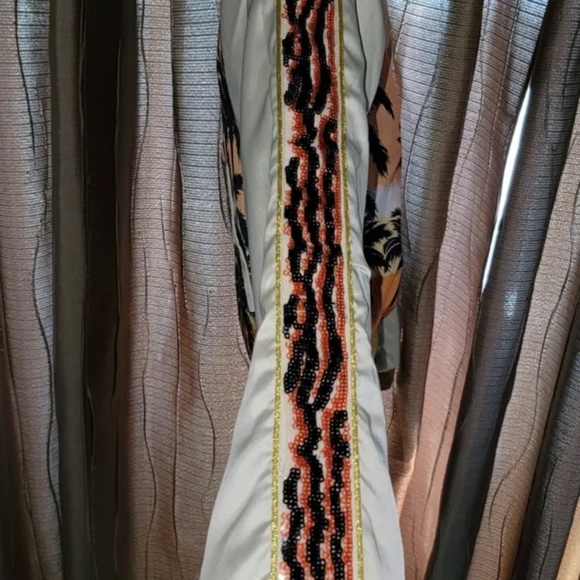 SAINT LAURENT Palm Tree Print Satin Bomber Jacket Unisex Size FR 46 - Picture 5 of 16